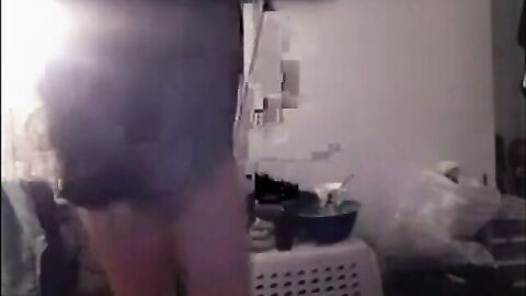 Chubby Crossdresser Shakes His Booty