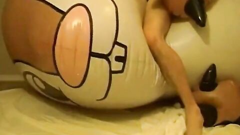 Twink Humps and Cums on Giant Inflatable Sex Toy