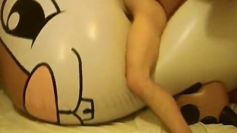 Twink Humps and Cums on Giant Inflatable Sex Toy