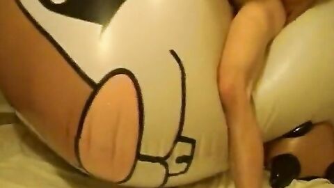 Twink Humps and Cums on Giant Inflatable Sex Toy
