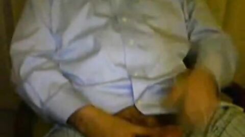 Big-Cock Daddy Cums on His Shirt