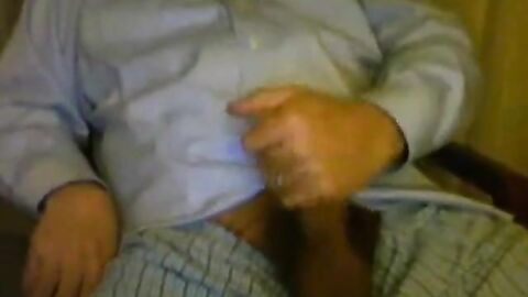 Big-Cock Daddy Cums on His Shirt