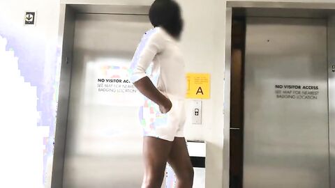 Big-Cocked Ebony Sissy Gina in Elevator Action