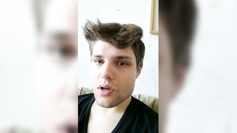 Cucumber anal play and masturbation with a twink.