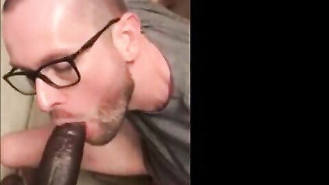 Black Guy Fucks White Guy's Mouth with Big Cock