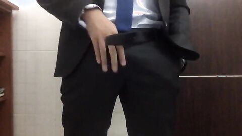 Big-Cock Daddy Strokes at the Office