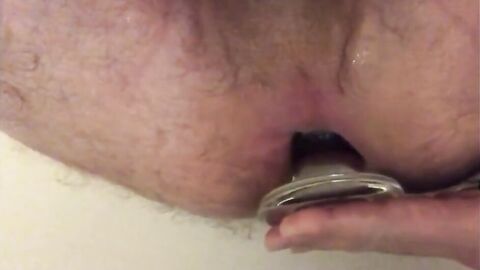 Big Glass Butt Plug Anal Gaping with a Twink