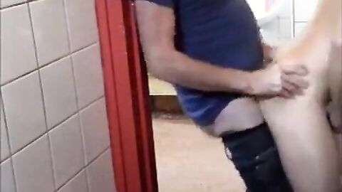 Gloryhole Masturbation: Amateur Hunk Fun in the Restroom