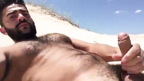 Greek Beach Jerk - Big Cock Hunk Outdoor Adventure