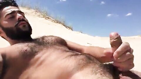 Greek Beach Jerk - Big Cock Hunk Outdoor Adventure