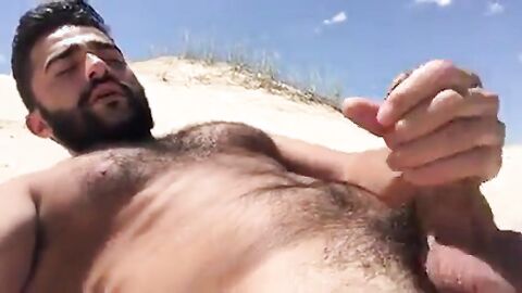 Greek Beach Jerk - Big Cock Hunk Outdoor Adventure