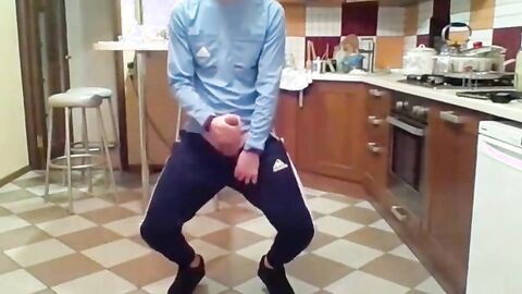 Cumming in my New Kitchen with my Big Cock