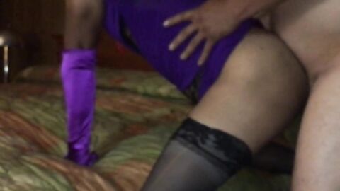 Latino Crossdresser Bareback Creampie in Motel