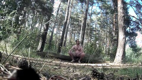 Daddy Caught Stroking in the Woods