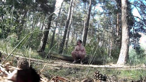 Daddy Caught Stroking in the Woods