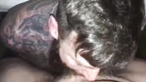 Tatted Daddy Shows Off His Amazing Blowjob Skills