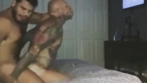 Huge-cocked bear daddy barebacks his boy