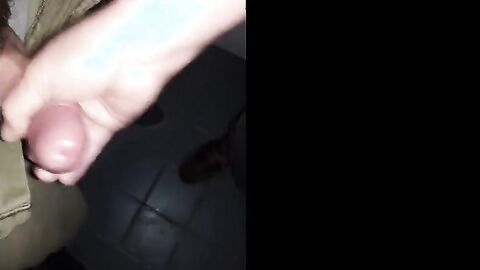 Mutual Jerk Off in a Sex Shop Video Booth: Big Cum Shot