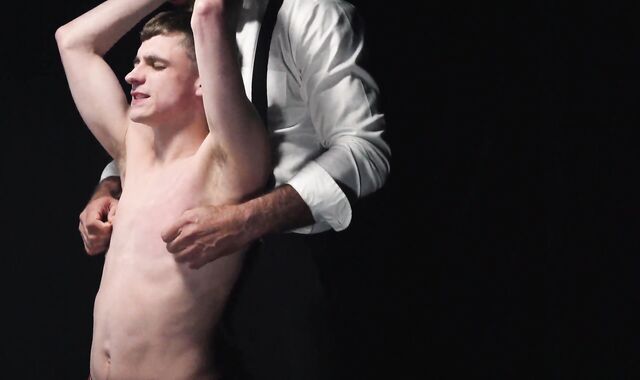 Marcus Ryan got the final test from his master by dripping lube on his hole then gett