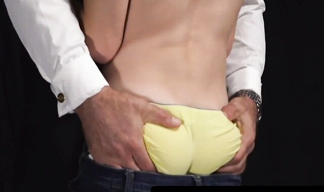 The gay slave boy Austin Young clenched his sphincter as his master caressed it lustf