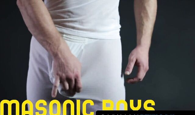 Voyeurs got horny while watching Cole Blue get rammed from behind by Angus' enormous