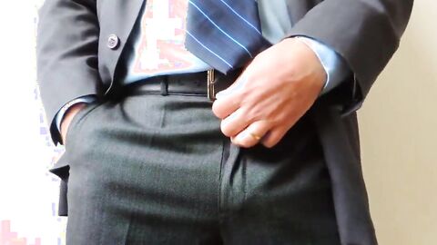 Daddy Bear Boss Unloads in His Suit