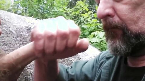 Older Man Sucks Young Cock Outdoors