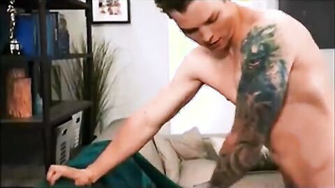 Big Cock Amateur Fucks Buddy, Reaches Around for Gaping Hole