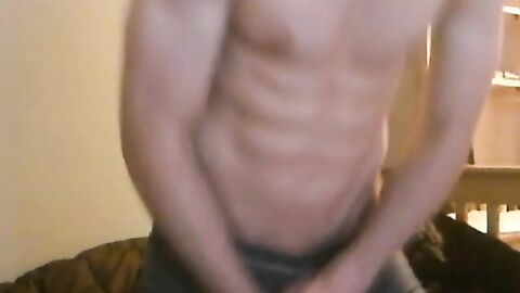 Muscular Twink Jacks Off His Big Cock