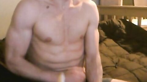 Muscular Twink Jacks Off His Big Cock