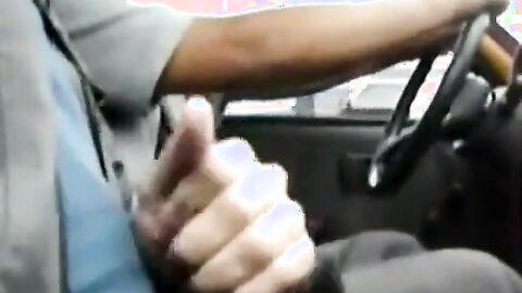 Big Dick Flash for Taxi Driver - Gay Latino Handjob