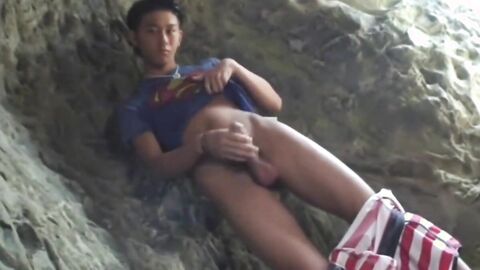 Sweet Asian Amateur Twink Gets a Cum Tribute