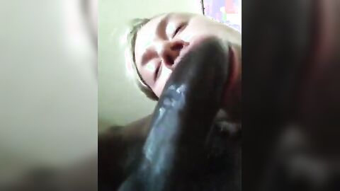 Amateur White Guy Sucks a Big Black Cock