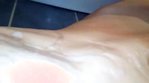 Twink's Big Cock Masturbation with Warm Cum