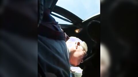 Blowjob in the Car with a Young Stud and an Older Gentleman