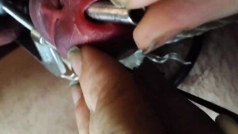 Stainless Tube CBT, Ball Clamps & Super Glue - Gay BDSM