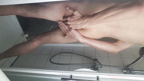 Big-Cock Twink Spreads Ass and Jerks Off