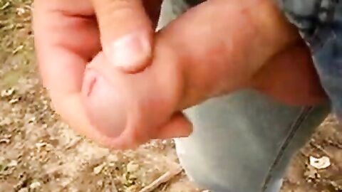 Outdoor Masturbation: Uncut Cock Wanking and Cumming