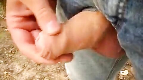Outdoor Masturbation: Uncut Cock Wanking and Cumming
