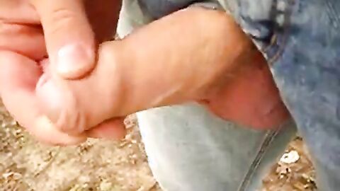 Outdoor Masturbation: Uncut Cock Wanking and Cumming