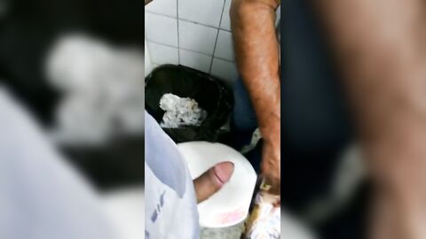 60-Year-Old Rustic Daddy Gives Me a Blowjob in a Public Bathroom