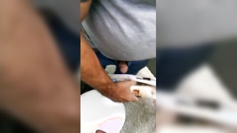 60-Year-Old Rustic Daddy Gives Me a Blowjob in a Public Bathroom