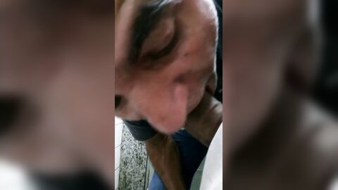 60-Year-Old Rustic Daddy Gives Me a Blowjob in a Public Bathroom