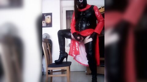 BLACK AND RED LEATHER