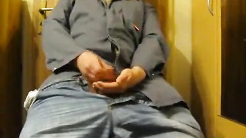Fat Amateur Daddy Strokes Small Cock