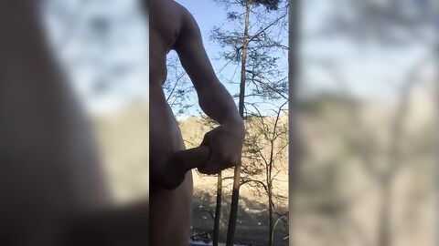 Outdoor Twink Masturbating in the Woods