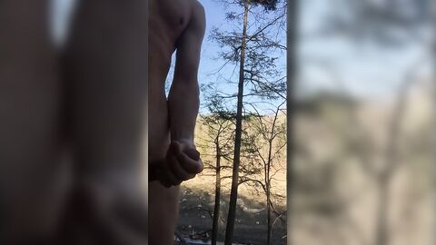 Outdoor Twink Masturbating in the Woods