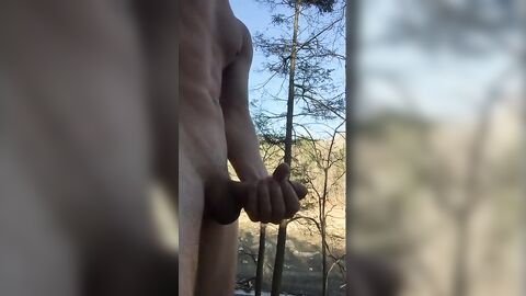 Outdoor Twink Masturbating in the Woods