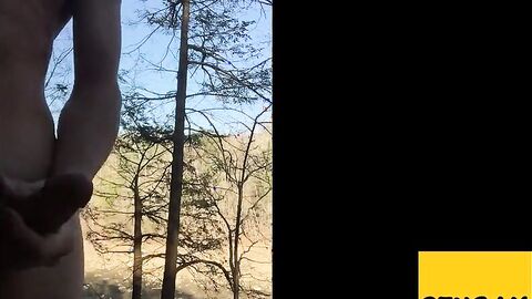 Outdoor Twink Masturbating in the Woods