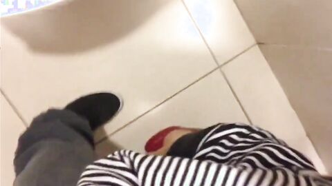 Public Restroom Blowjob with a Crossdresser